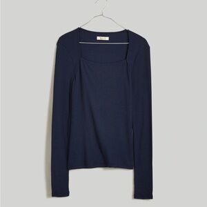Madewell Angled-Neck Long-Sleeve Top
